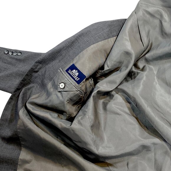Stafford Jacket Mens 40 Short Gray Wool Lined Sport Classic Professor Office - Picture 16 of 16